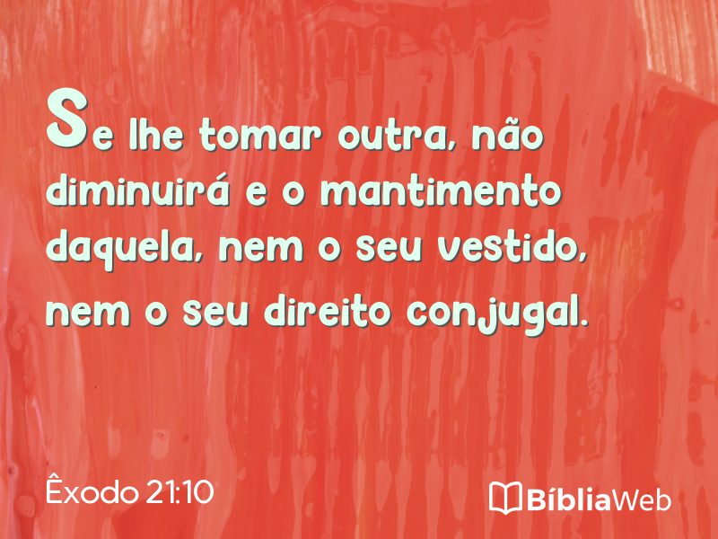 Êxodo 21:10 em imagem para compartilhar