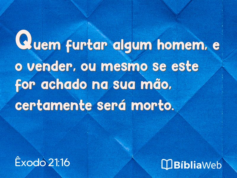 Êxodo 21:16 em imagem para compartilhar