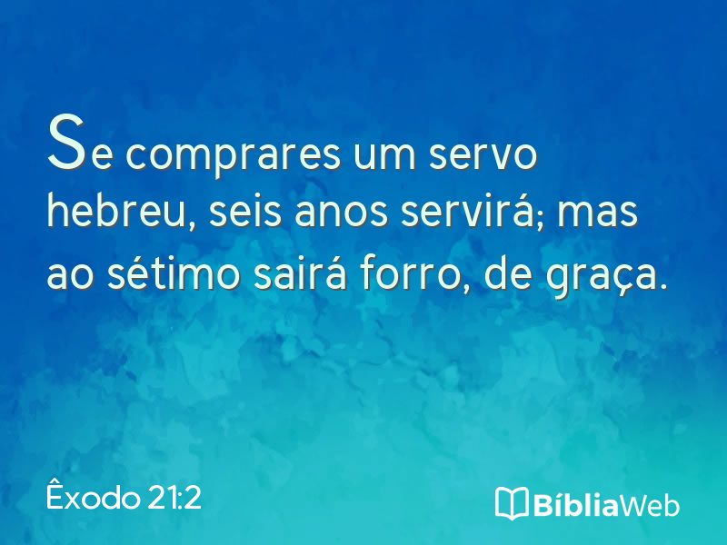 Êxodo 21:2 em imagem para compartilhar