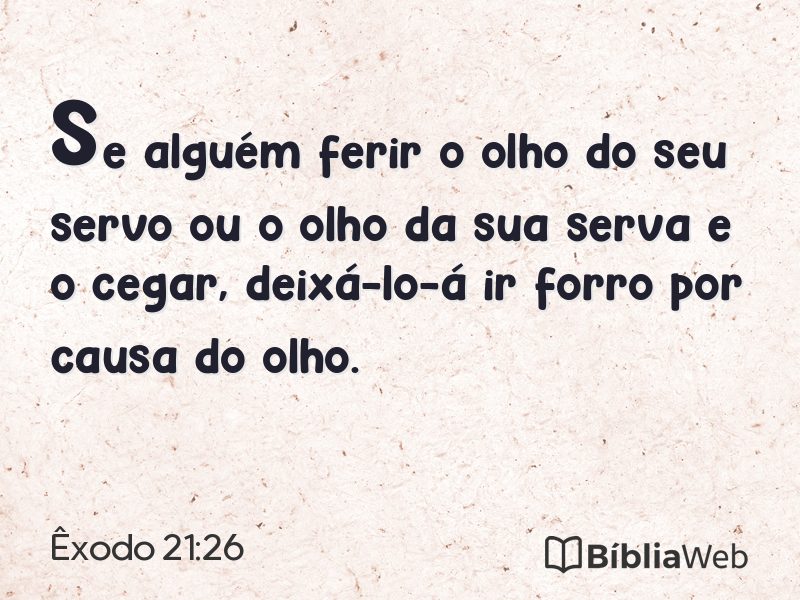 Êxodo 21:26 em imagem para compartilhar