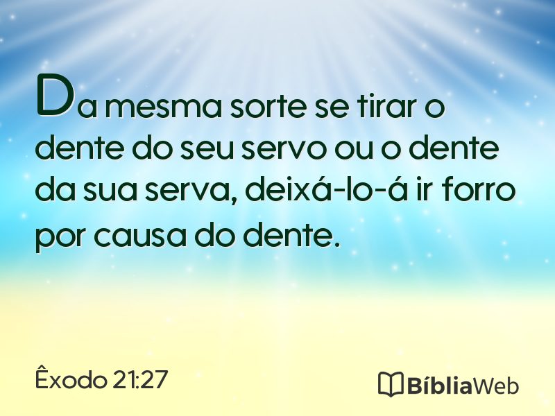 Êxodo 21:27 em imagem para compartilhar