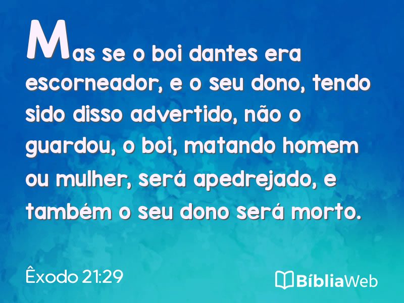 Êxodo 21:29 em imagem para compartilhar