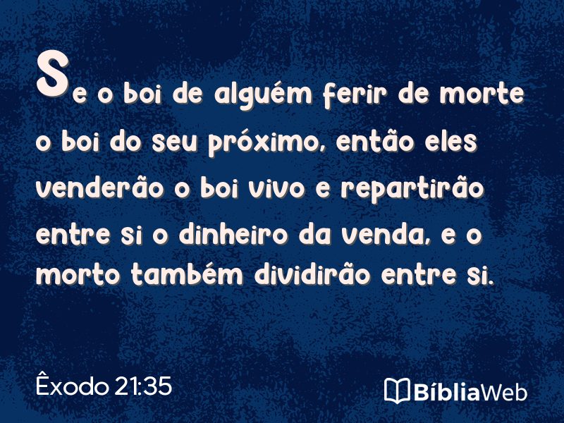 Êxodo 21:35 em imagem para compartilhar