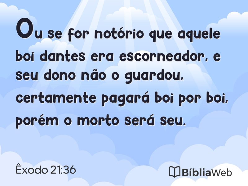 Êxodo 21:36 em imagem para compartilhar
