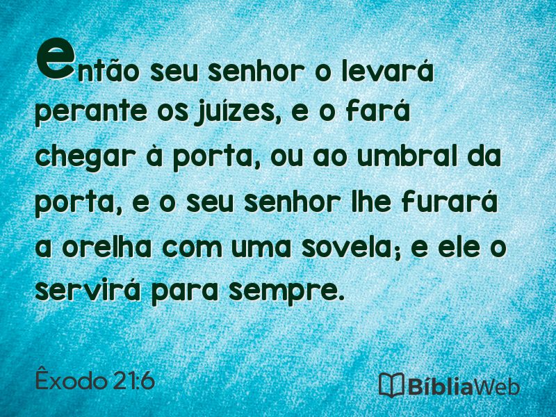 Êxodo 21:6 em imagem para compartilhar