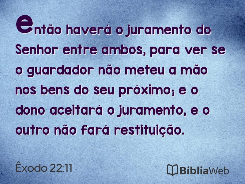 Êxodo 22:11 em imagem para compartilhar