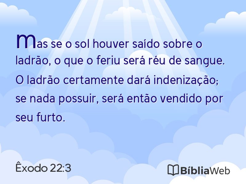 Êxodo 22:3 em imagem para compartilhar