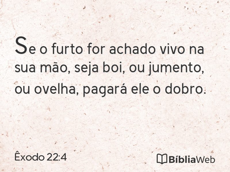 Êxodo 22:4 em imagem para compartilhar