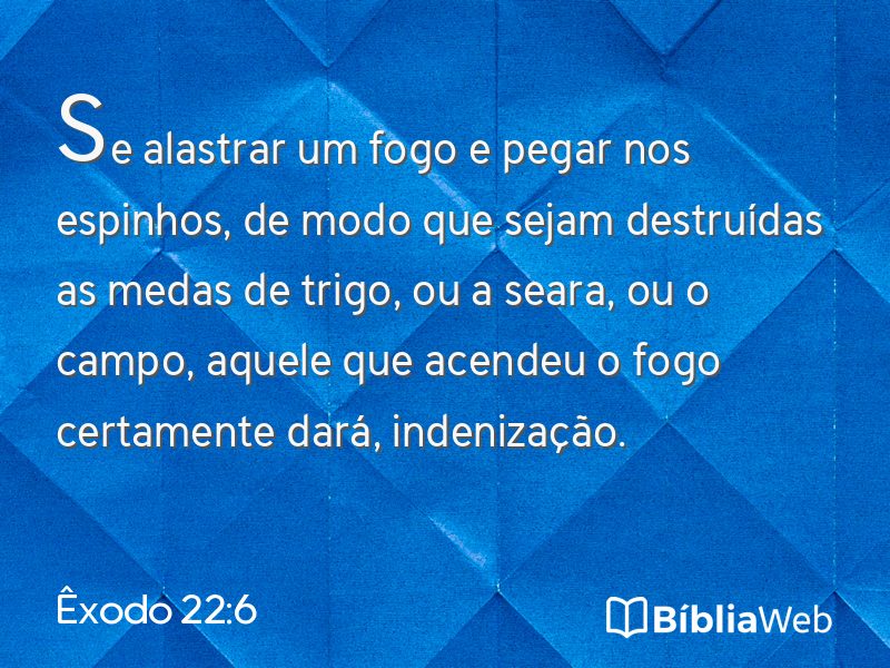 Êxodo 22:6 em imagem para compartilhar