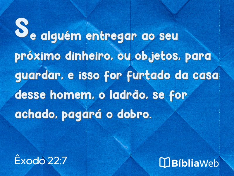 Êxodo 22:7 em imagem para compartilhar