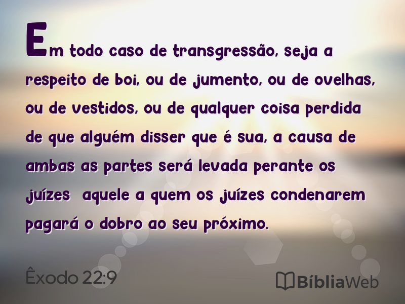 Êxodo 22:9 em imagem para compartilhar