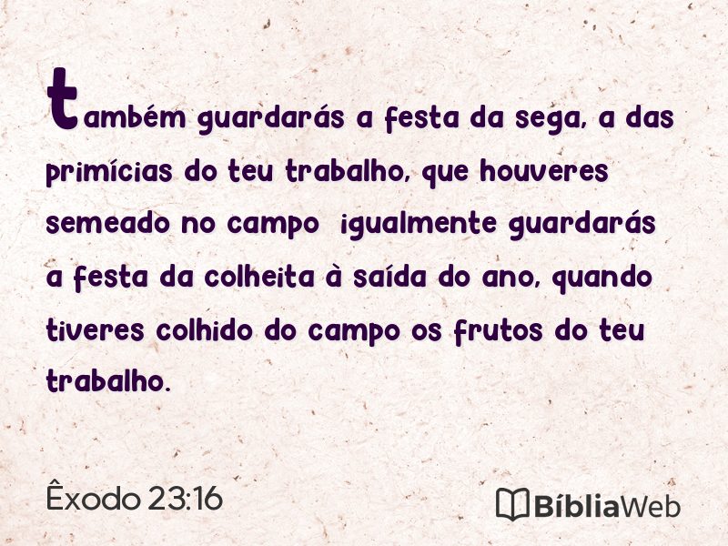 Êxodo 23:16 em imagem para compartilhar