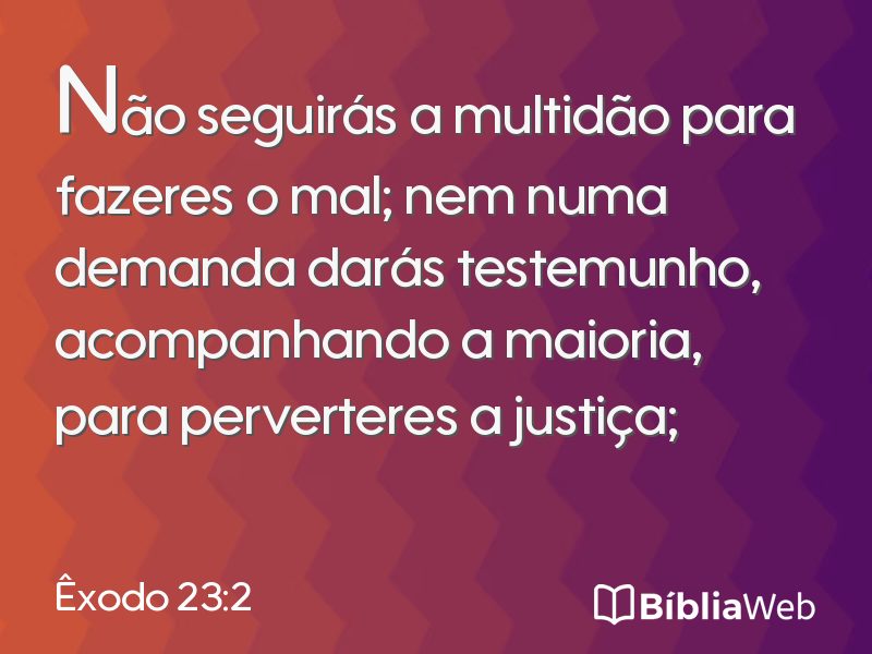 Êxodo 23:2 em imagem para compartilhar