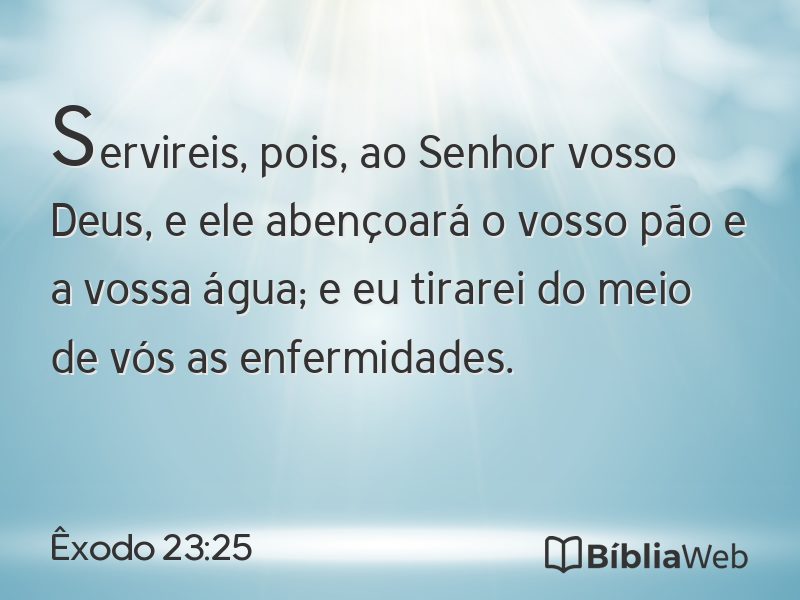 Êxodo 23:25 em imagem para compartilhar