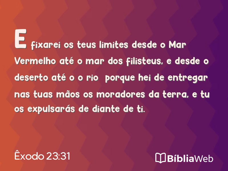 Êxodo 23:31 em imagem para compartilhar