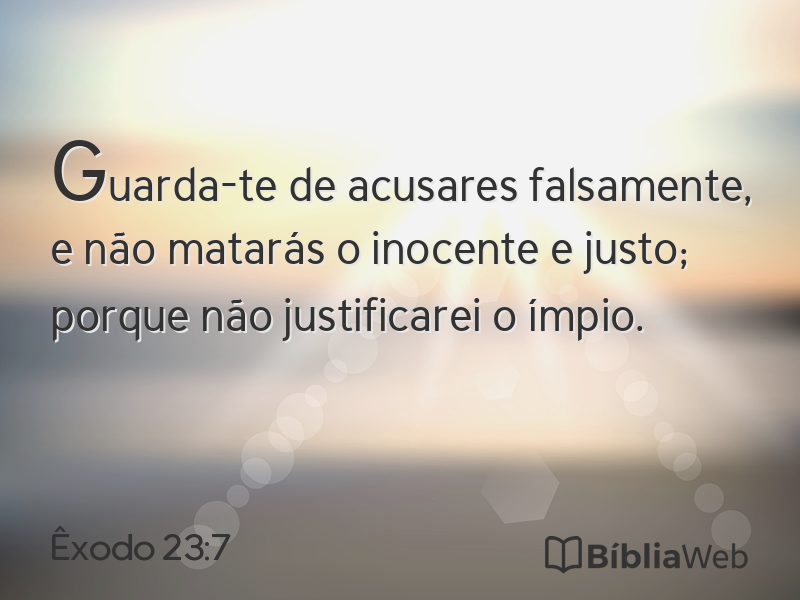 Êxodo 23:7 em imagem para compartilhar