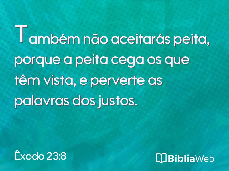 Êxodo 23:8 em imagem para compartilhar