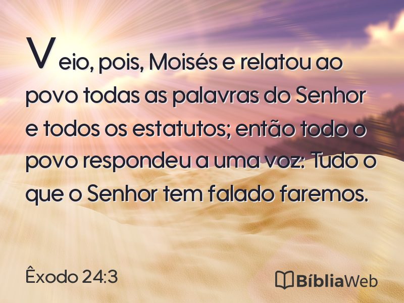 Êxodo 24:3 em imagem para compartilhar