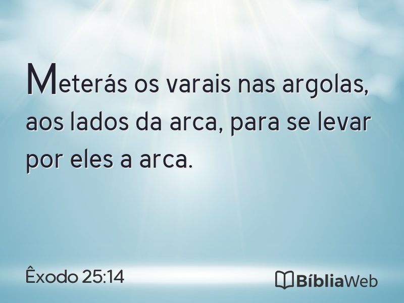 Êxodo 25:14 em imagem para compartilhar