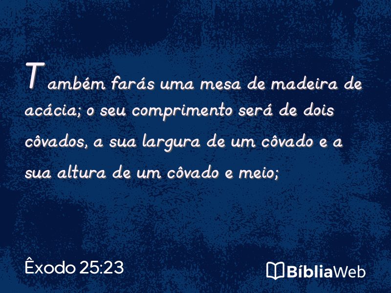 Êxodo 25:23 em imagem para compartilhar