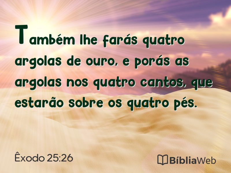 Êxodo 25:26 em imagem para compartilhar