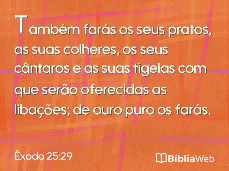 Êxodo 25:29 em imagem para compartilhar