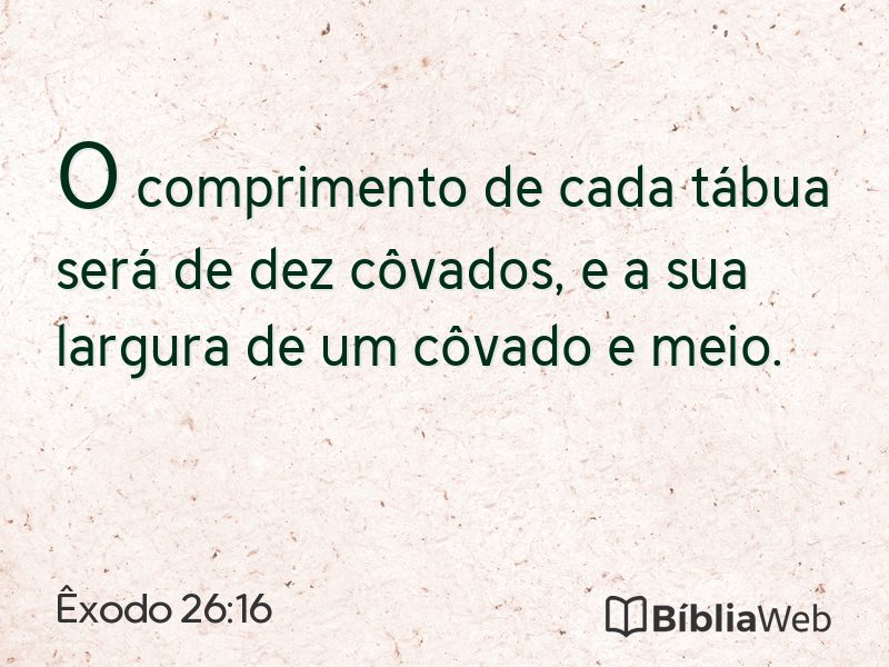 Êxodo 26:16 em imagem para compartilhar