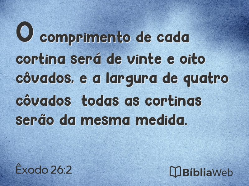 Êxodo 26:2 em imagem para compartilhar