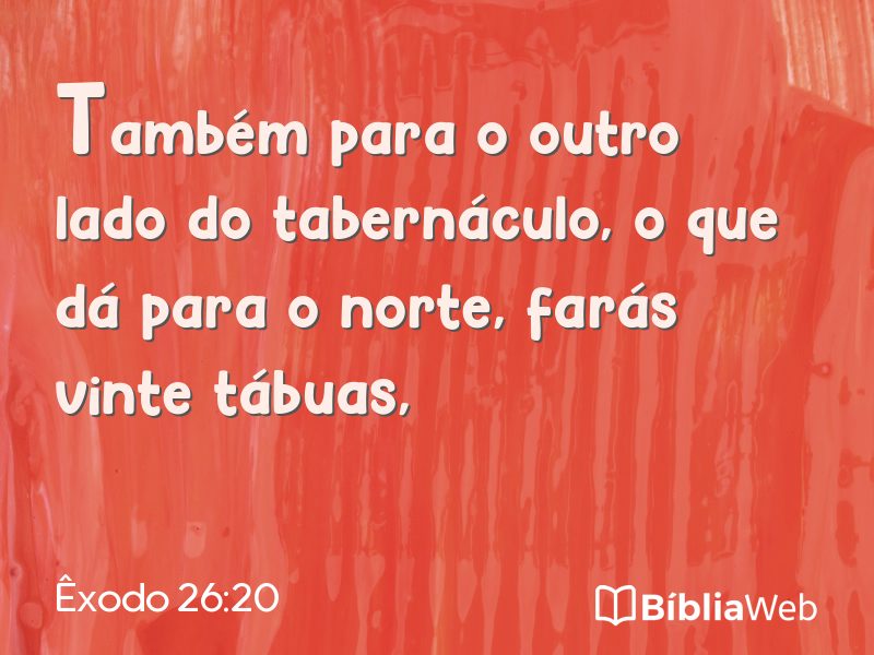 Êxodo 26:20 em imagem para compartilhar