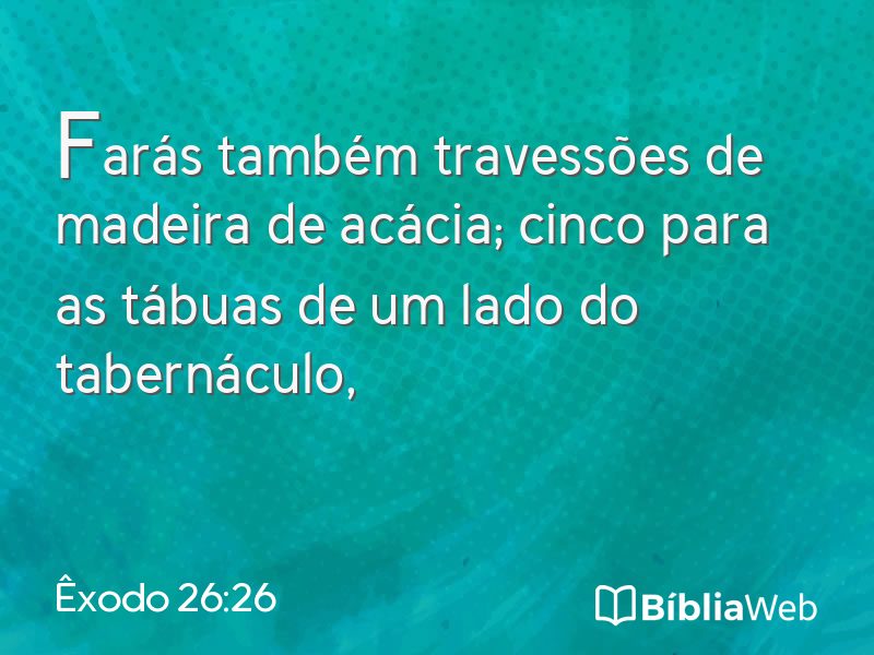 Êxodo 26:26 em imagem para compartilhar