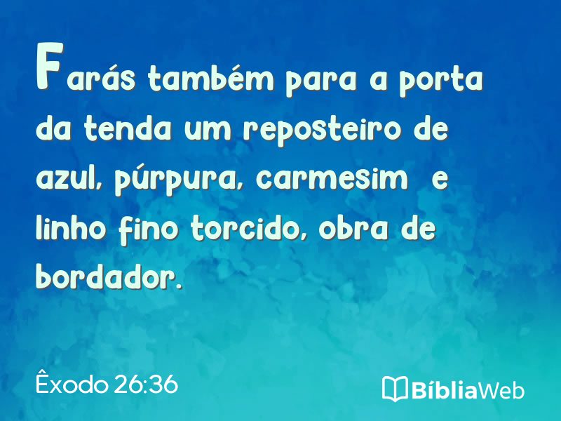 Êxodo 26:36 em imagem para compartilhar