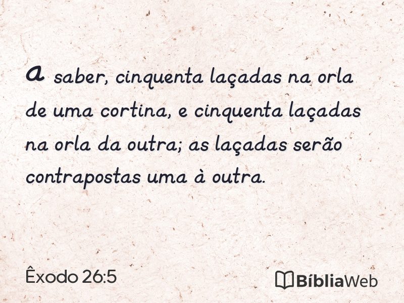 Êxodo 26:5 em imagem para compartilhar