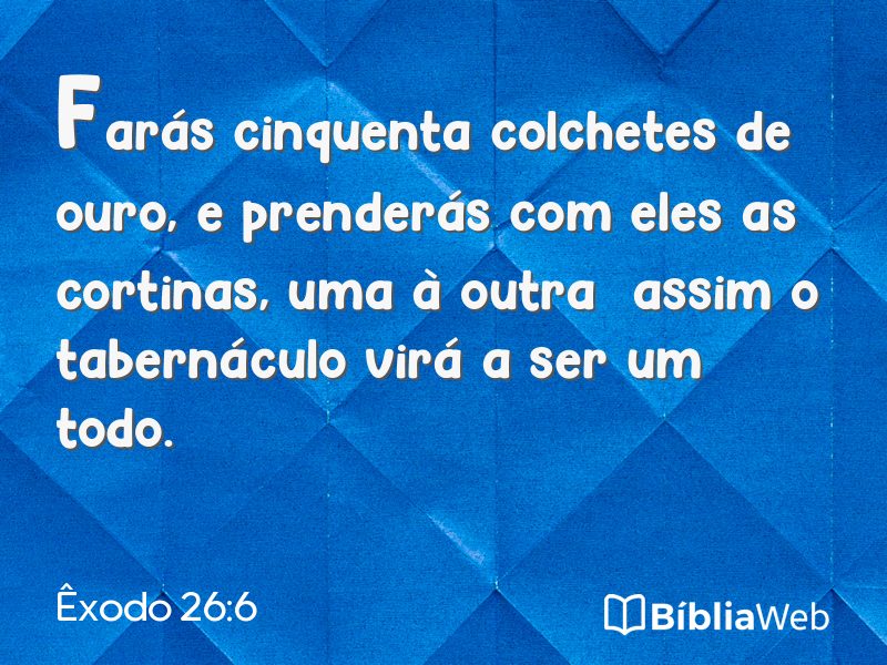Êxodo 26:6 em imagem para compartilhar