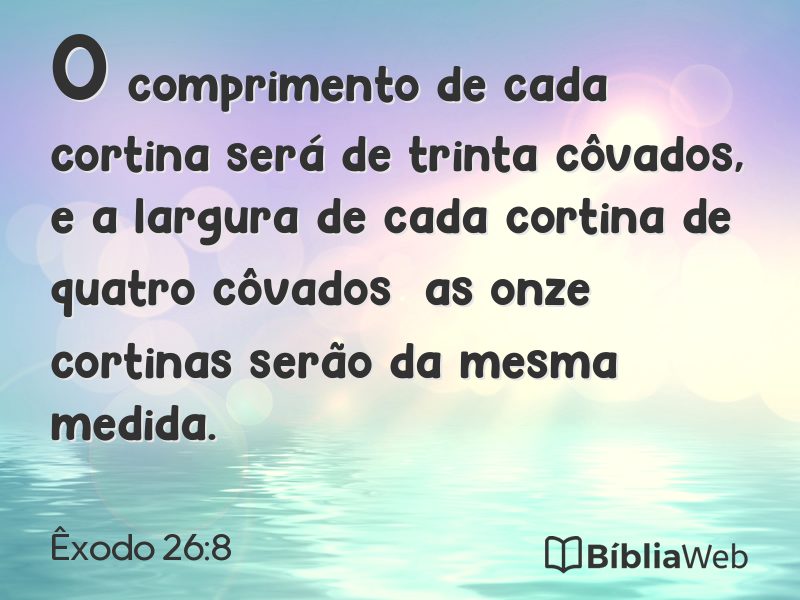 Êxodo 26:8 em imagem para compartilhar