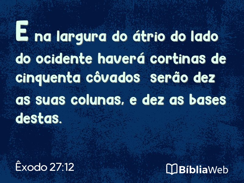 Êxodo 27:12 em imagem para compartilhar