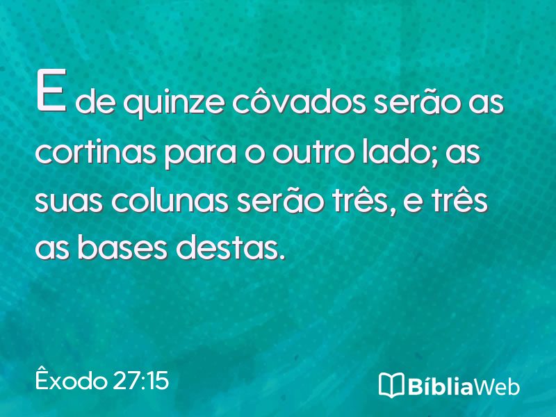 Êxodo 27:15 em imagem para compartilhar