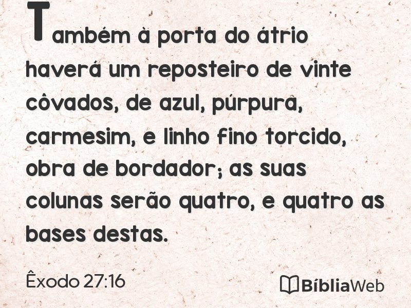 Êxodo 27:16 em imagem para compartilhar