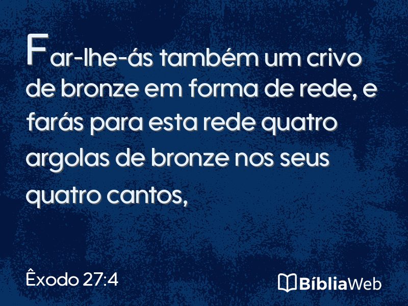 Êxodo 27:4 em imagem para compartilhar