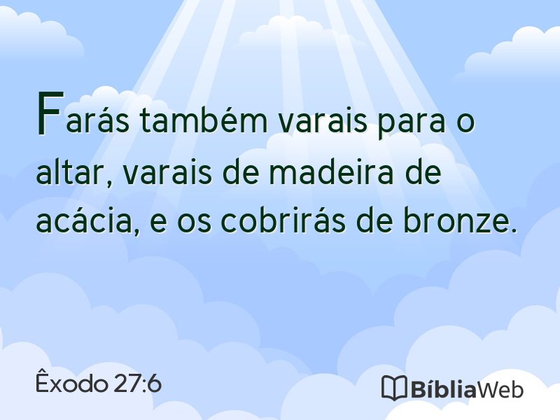 Êxodo 27:6 em imagem para compartilhar