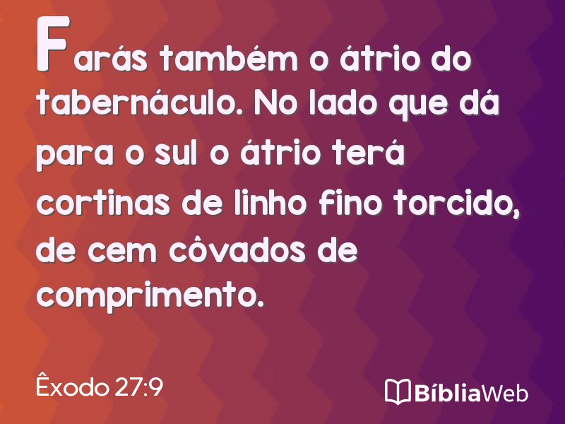 Êxodo 27:9 em imagem para compartilhar