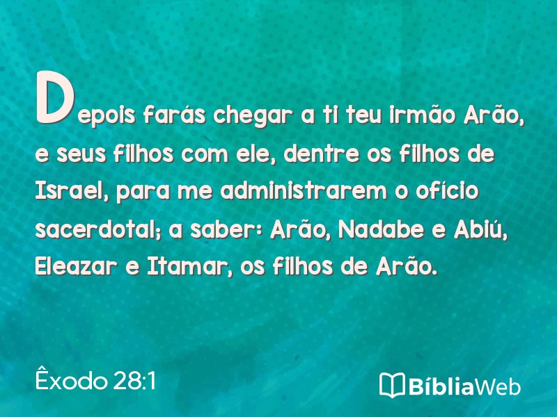 Êxodo 28:1 em imagem para compartilhar