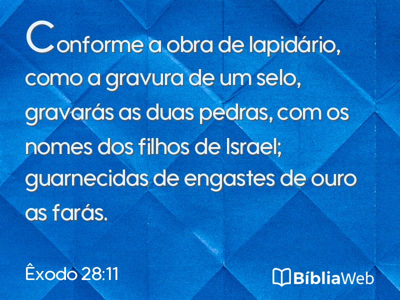 Êxodo 28:11 em imagem para compartilhar