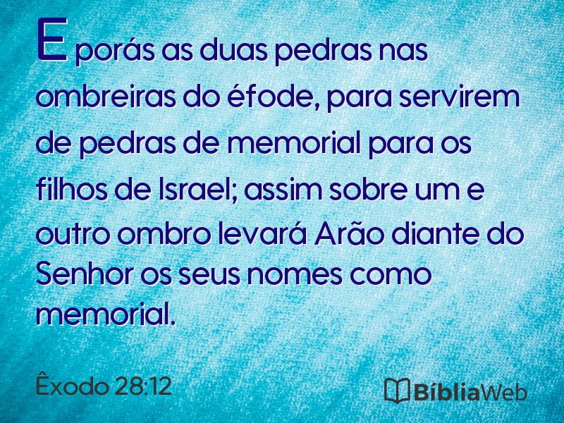 Êxodo 28:12 em imagem para compartilhar