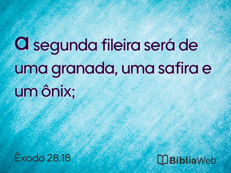 Êxodo 28:18 em imagem para compartilhar