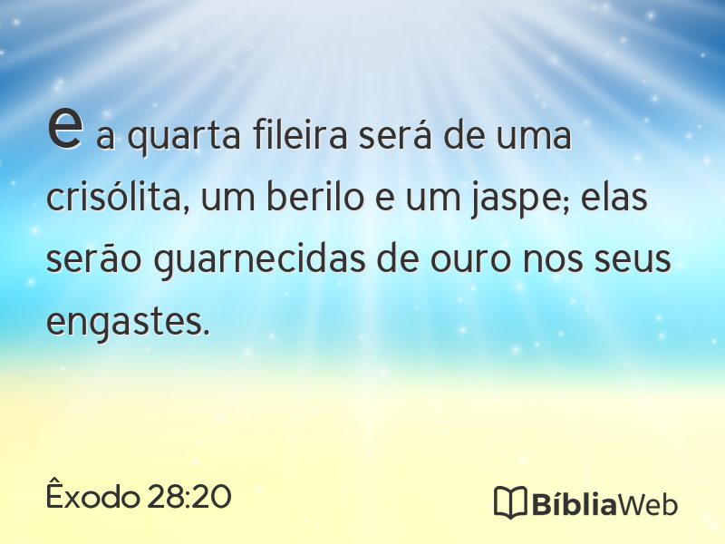 Êxodo 28:20 em imagem para compartilhar
