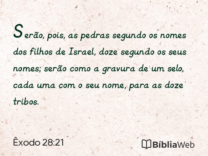 Êxodo 28:21 em imagem para compartilhar