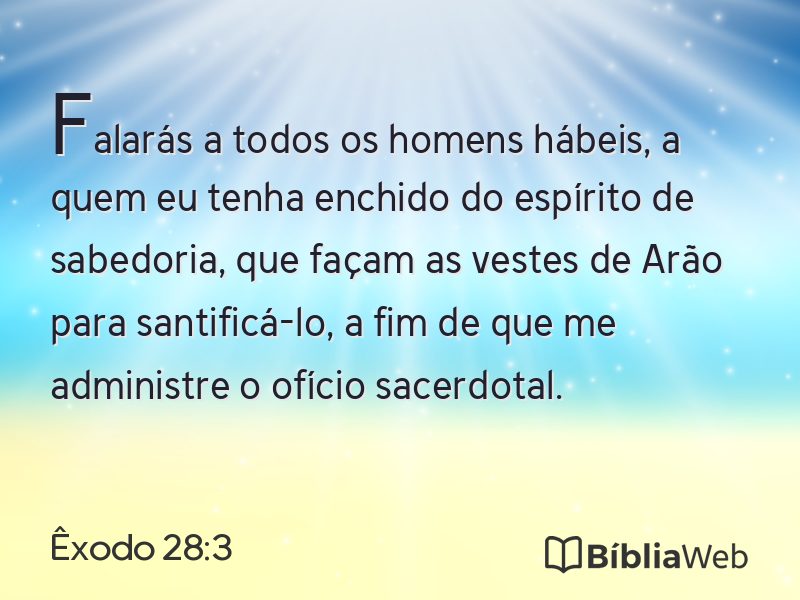 Êxodo 28:3 em imagem para compartilhar