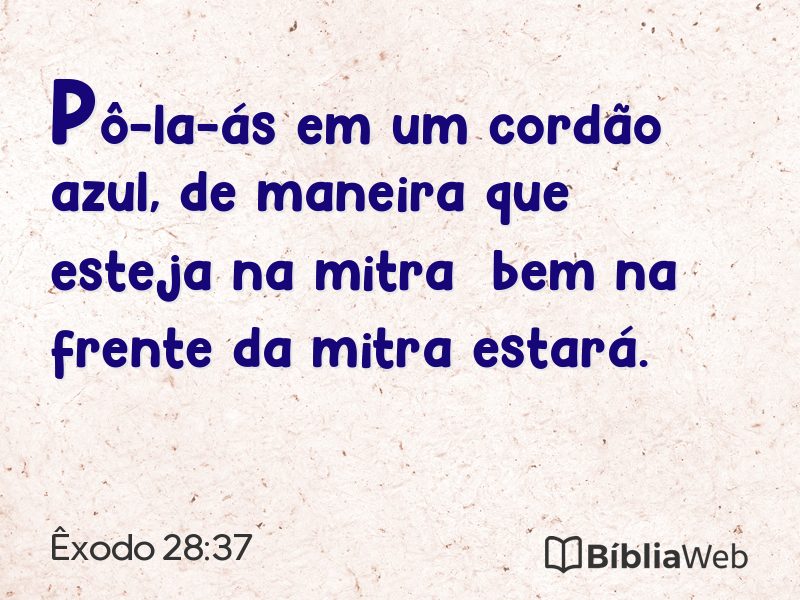 Êxodo 28:37 em imagem para compartilhar