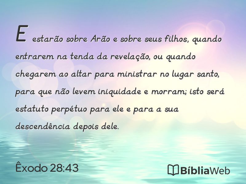Êxodo 28:43 em imagem para compartilhar