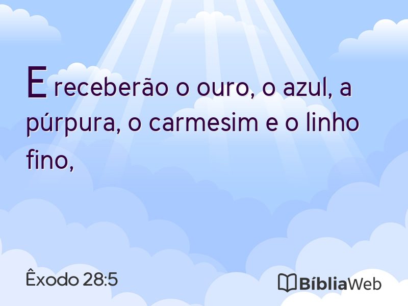 Êxodo 28:5 em imagem para compartilhar